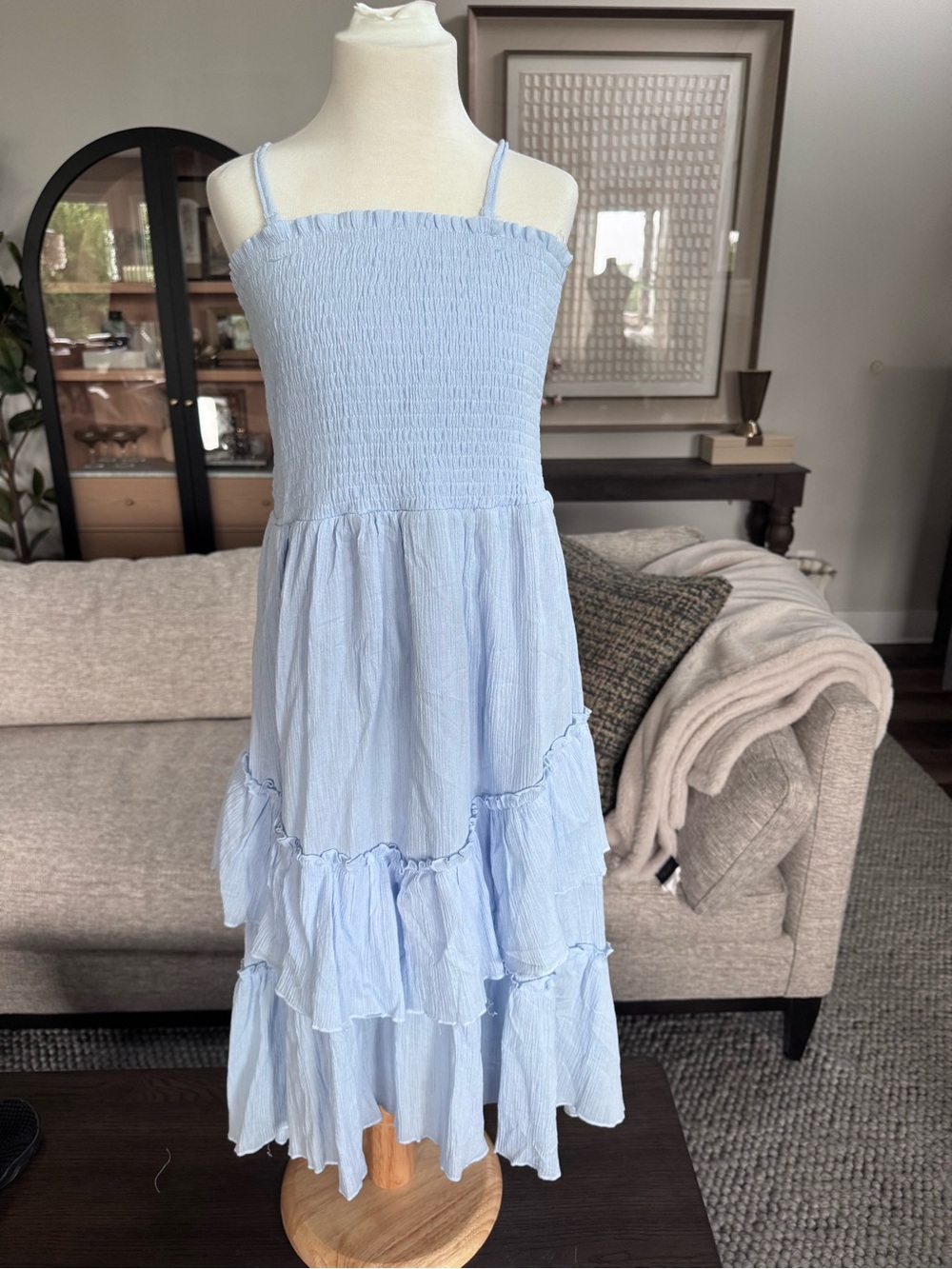NWT Girls 8/9 PatPat Light Blue Smocked Tiered Sundress for Girls
